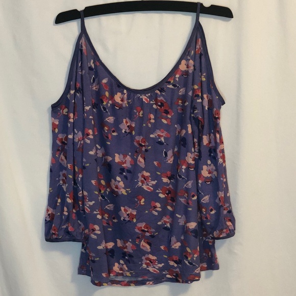Lauren Conrad Purple Blouse Cutout Shoulders - Picture 6 of 7